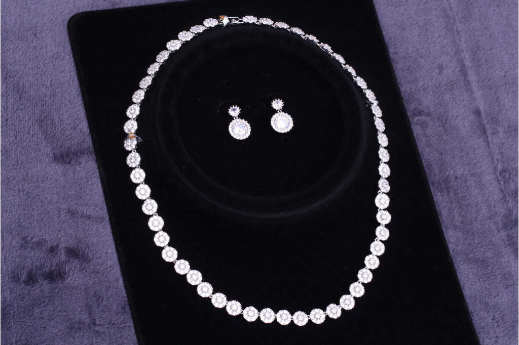 Комплект Кольє і сережки Xuping Jewelry Анабель сріблястий