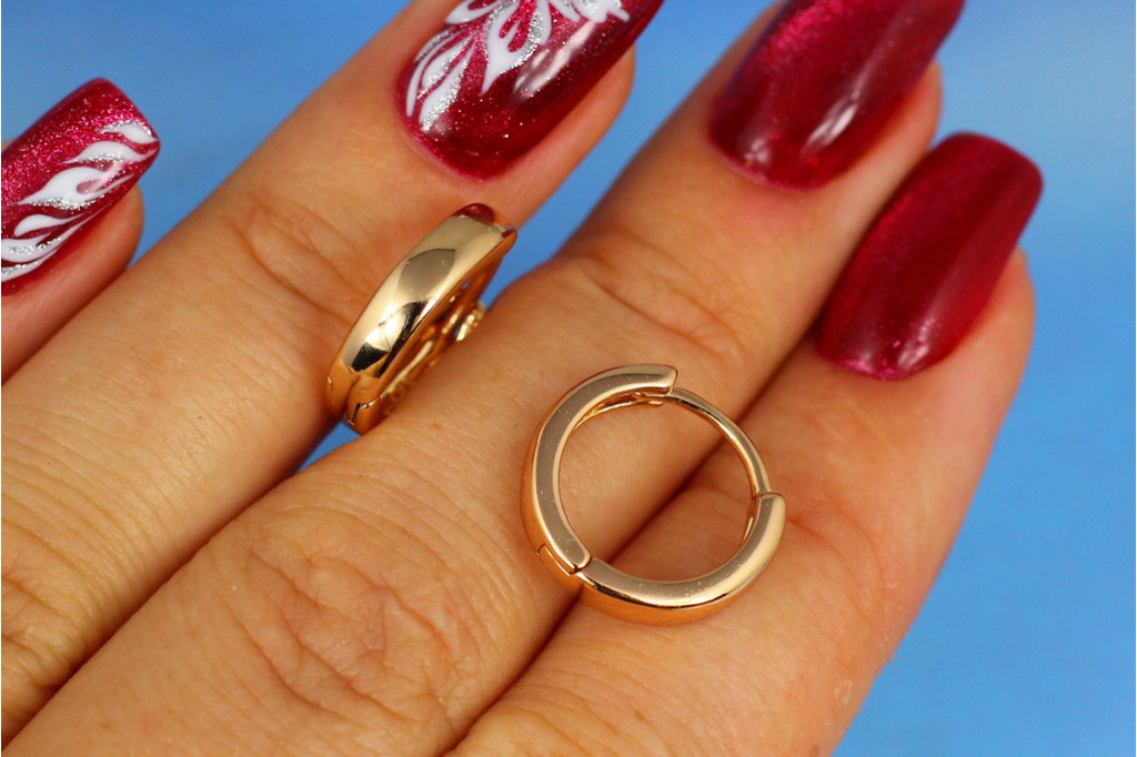 Серьги Xuping Jewelry колечки 1,4 см золотистые