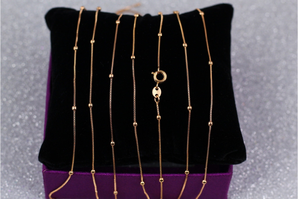 Цепь Xuping Jewelry веницианка 45 см 0,5 мм с шариками 2 мм золотистая