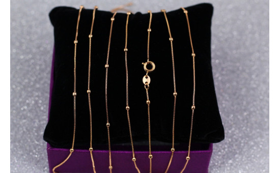 Ланцюг Xuping Jewelry венеціанка 45 см 0,5 мм з кульками 2 мм золотистий