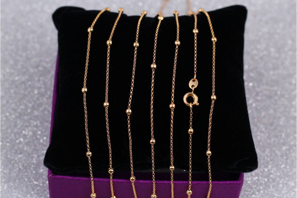 Ланцюг Xuping Jewelry якірний 45 см 1 мм з кульками 3 мм золотистий