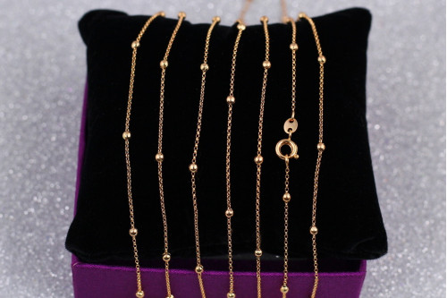 Ланцюг Xuping Jewelry якірний 45 см 1 мм з кульками 3 мм золотистий