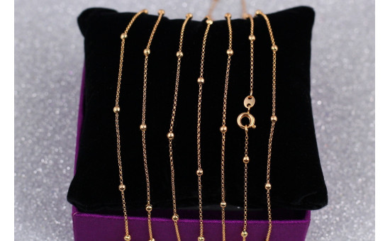 Ланцюг Xuping Jewelry якірний 45 см 1 мм з кульками 3 мм золотистий