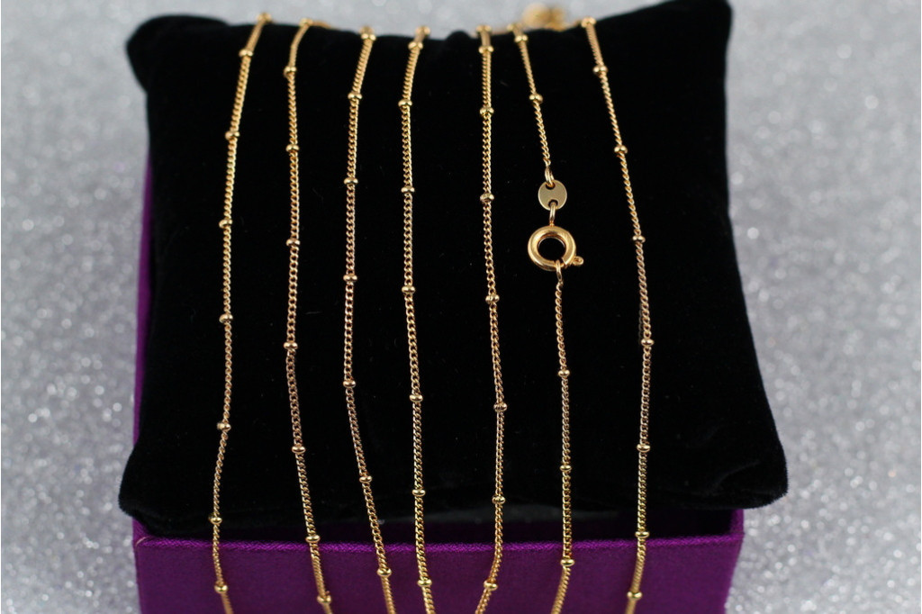 Ланцюг Xuping Jewelry панцирний з кульками 50 см 1 мм золотистий