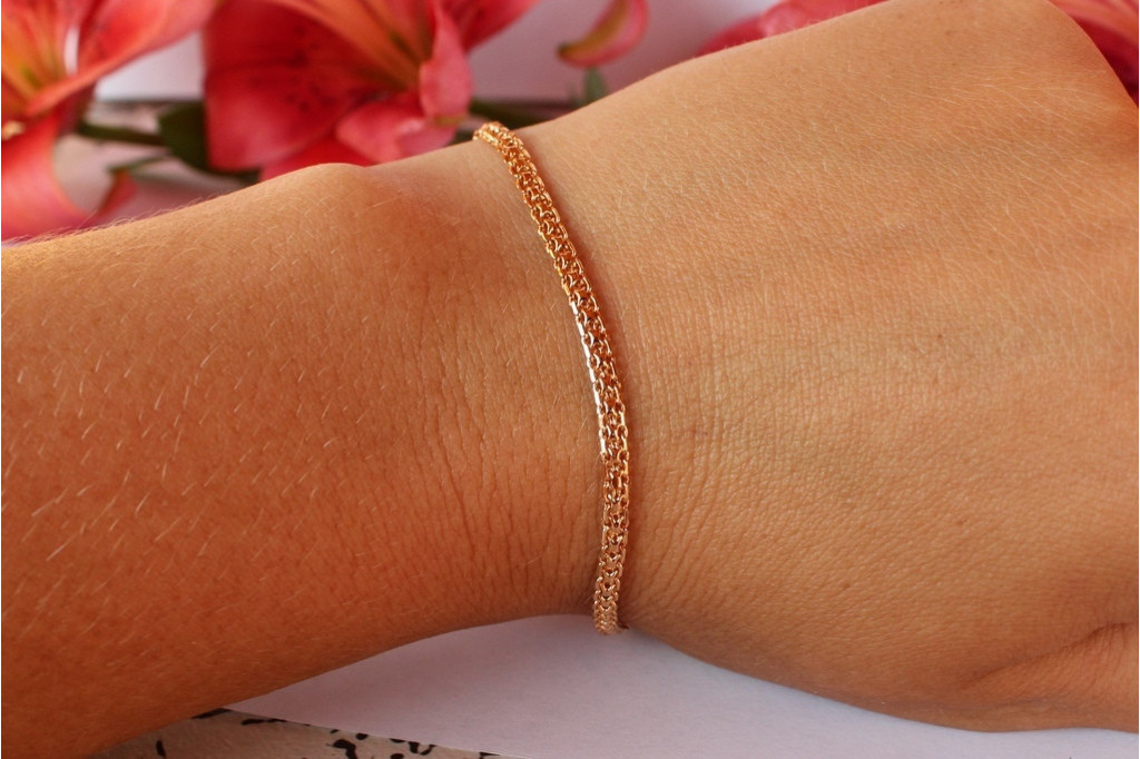 Браслет Xuping Jewelry бисмарк 18 см 3 мм золотистый