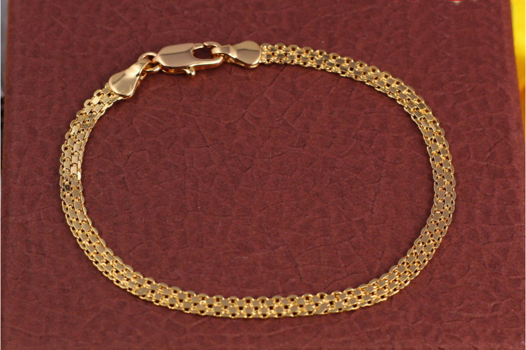 Браслет Xuping Jewelry новый бисмарк,18 см 3.5 мм золотистый