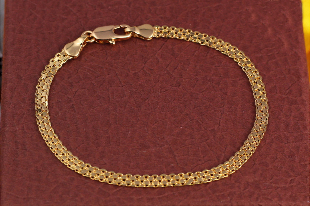 Браслет Xuping Jewelry новый бисмарк 19 см 3.5 мм золотистый