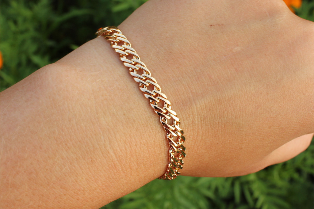 Браслет Xuping Jewelry ромб 19 см 6 мм золотистый