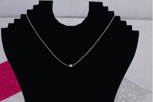 Набір Xuping Jewelry ланцюг з кулькою 6 мм 45 см додаток 5 см сріблястий