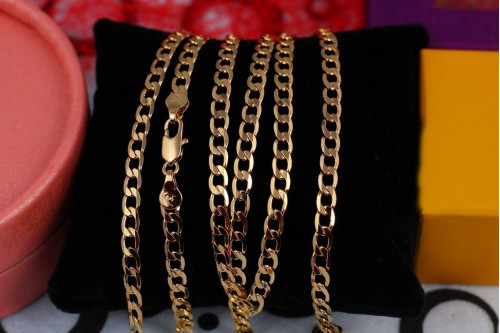Ланцюг Xuping Jewelry панцирний з довгими ланками 60 см 4 мм золотистий