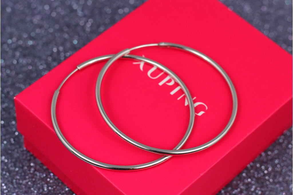 Сережки кільця Xuping Jewelry 5 см сріблясті