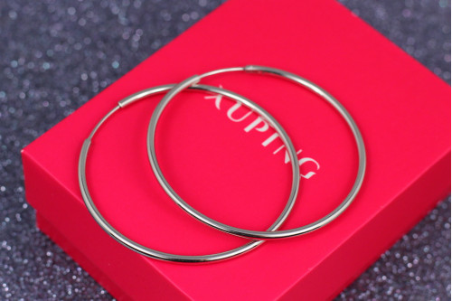 Сережки кільця Xuping Jewelry 5 см сріблясті